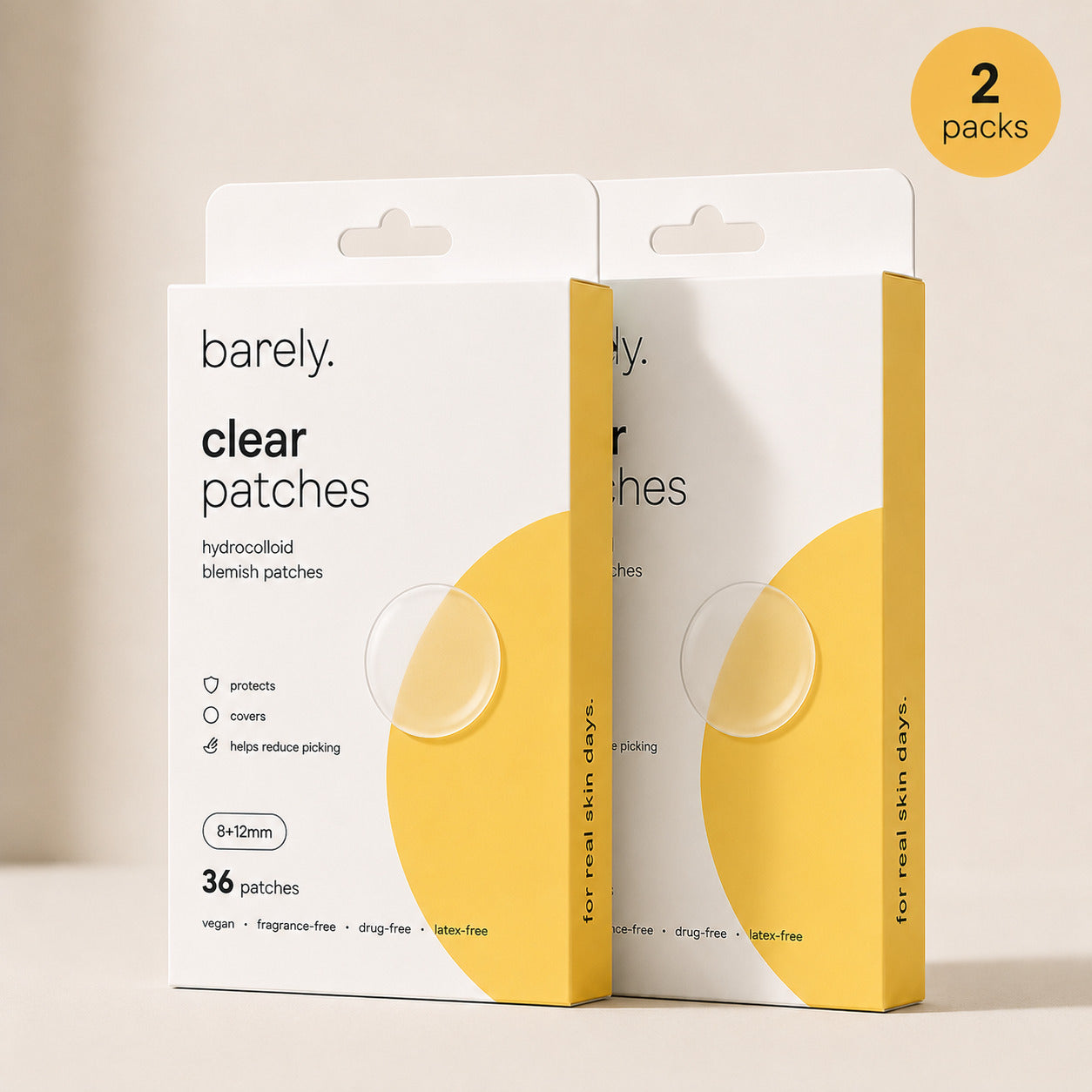 barely. clear patches